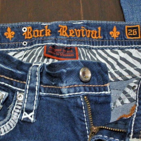 Rock Revival Jen embellished Skinny Jeans Sz 26 LN - Picture 6 of 7